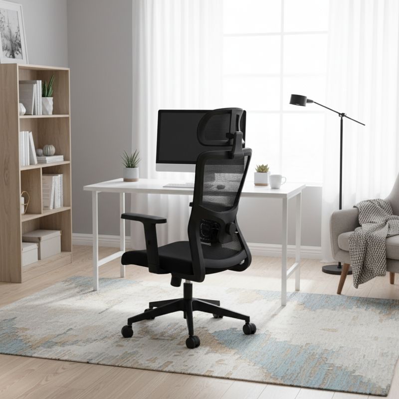 Ergonomické kancelárske kreslo čierne s nosnosťou 150 kg