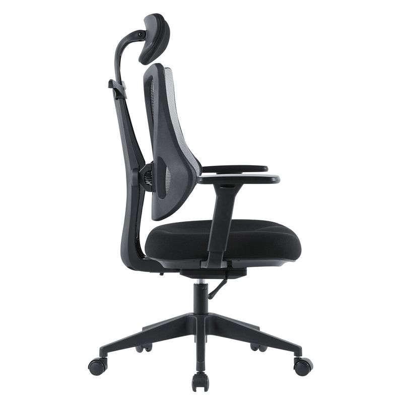 Ergonomická kancelárska stolička E-racer, sivá, sieťované operadlo, 120kg
