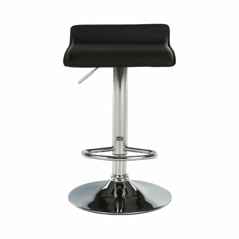 Jednoduchá barová stolička, ekokoža čierna