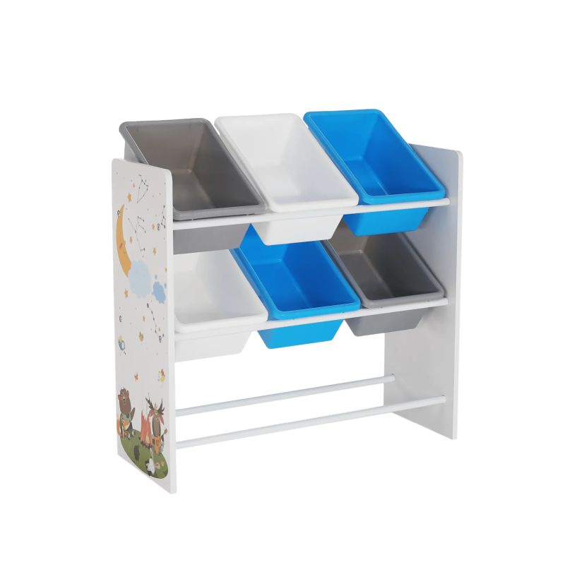 Organizér/regál na hračky, viacfarebná/vzor, TYP 3