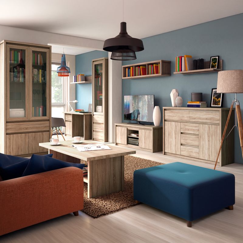 Konferenčný stolík s jednou policou, Dub sonoma
