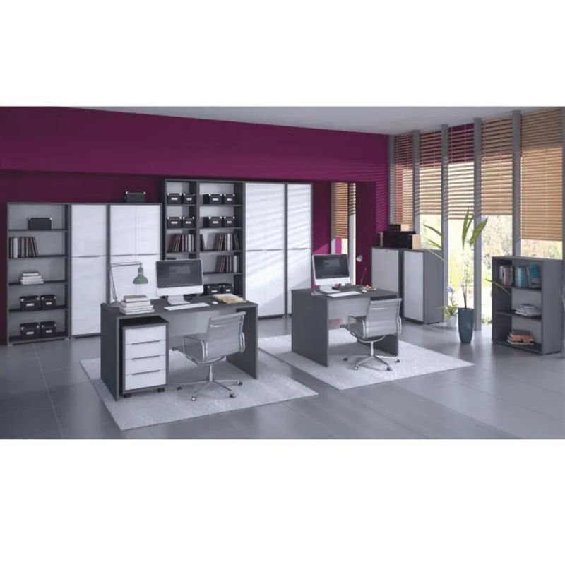 Moderný písací stôl z kvalitnej DTD, grafit/biela, 80cm