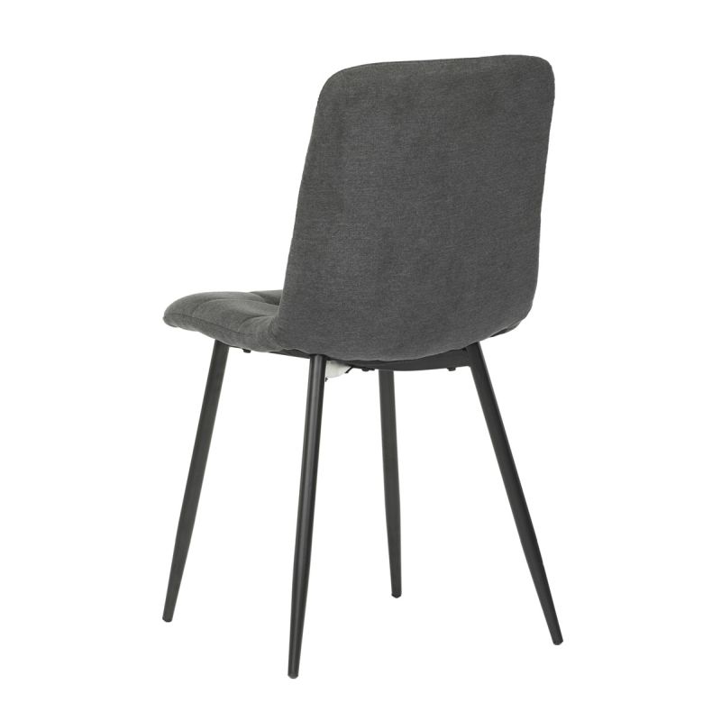 Jedálenská minimalistická stolička v industriálnom štýle, šedá látka
