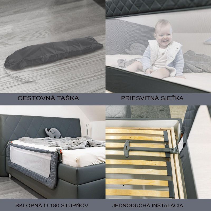 Detská zábrana na posteľ, ANTRACIT GREY