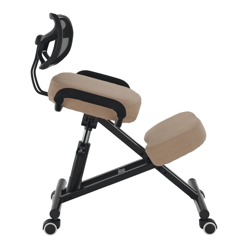 Ergonomický kľakosed s operadlom, béžová-čierna