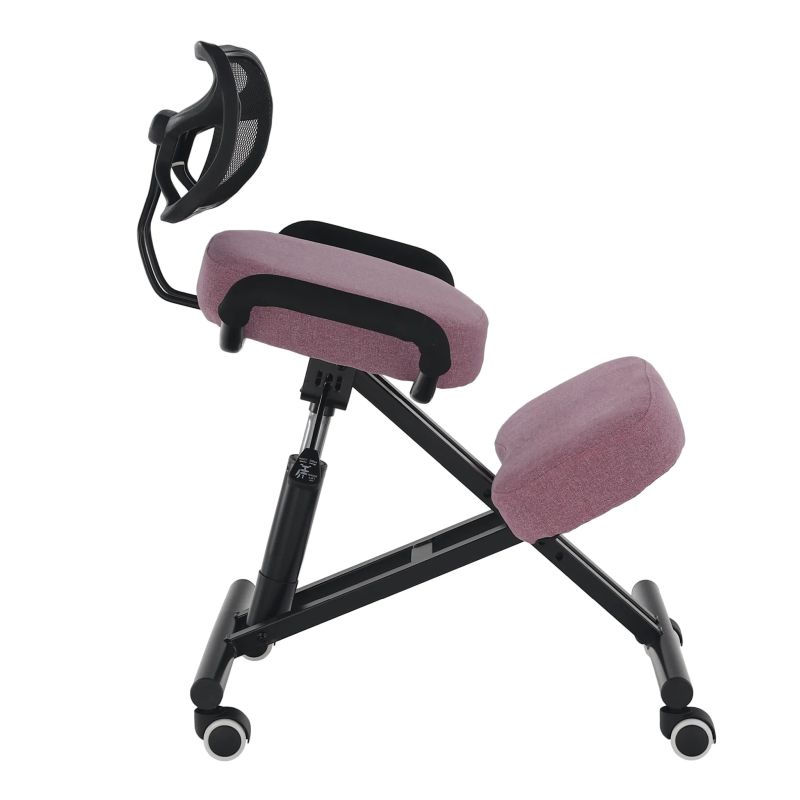 Ergonomický kľakosed s operadlom, ružová-čierna