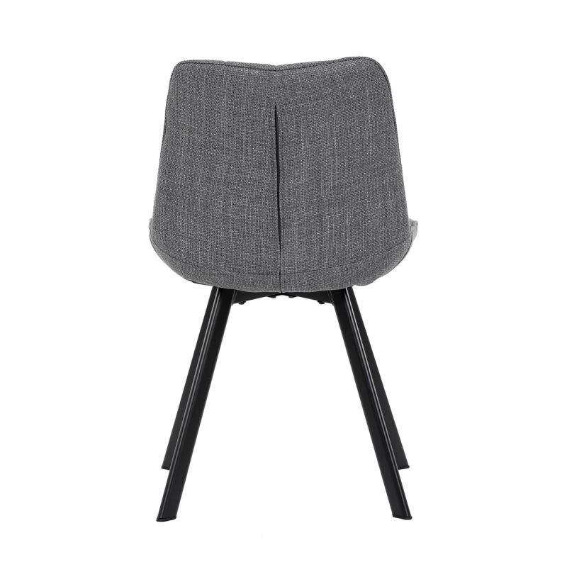 Stolička do jedálne, sivá látka, nohy čierny kov