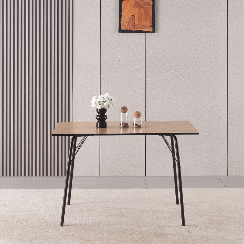 Jednoduchý a minimalistický jedálenský stôl, dub artisan-čierna, 120 cm