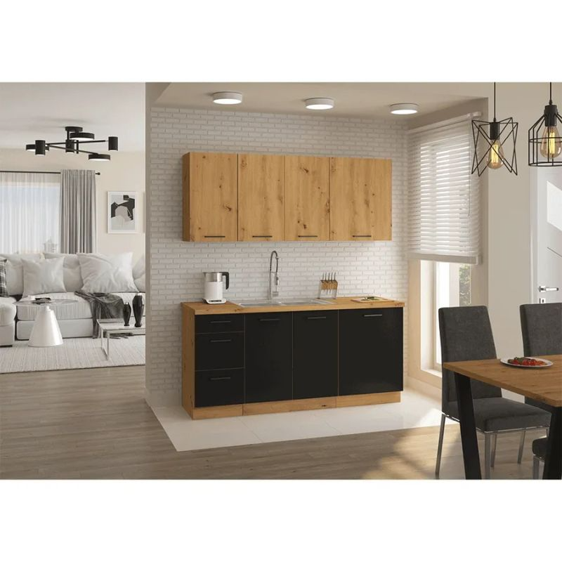 Dvierka na umývačku riadu, čierny mat-dub artisan, ZM 570x596