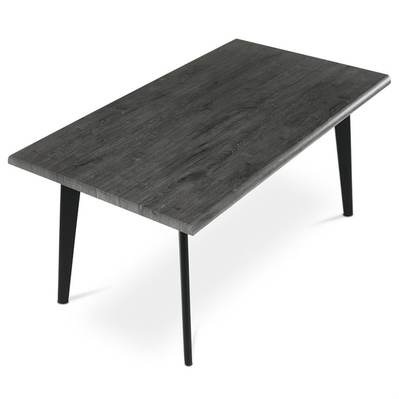 Stôl jedálenský 160x90, MDF doska dekor sivý dub, nohy čierne