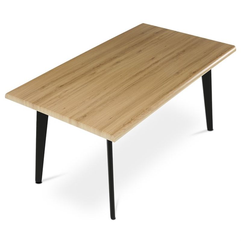 Stôl jedálenský 160x90, MDF doska dekor divoký dub, nohy čierne