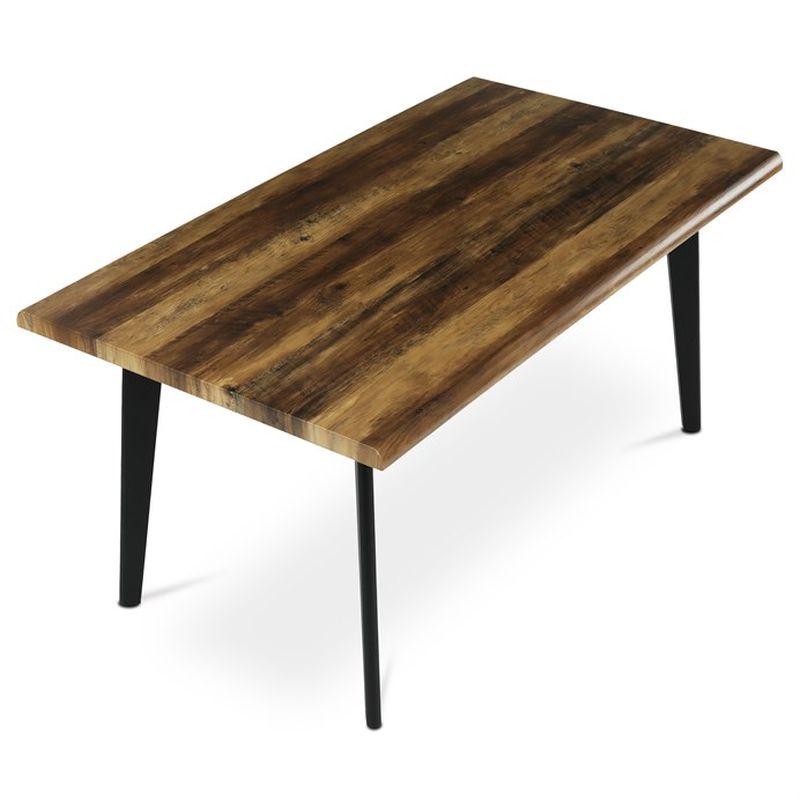 Stôl jedálenský 160x90, MDF doska dekor staré drevo, nohy čierne