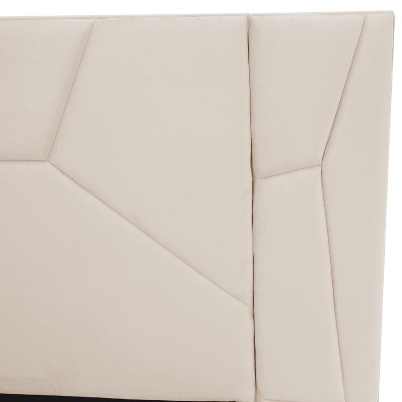 Posteľ s roštom a LED osvetlením, 160×200, béžová Velvet látka