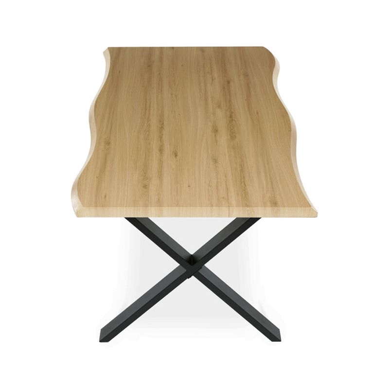 Jedálenský stôl 160x90, MDF divoký dub, nohy kov čierny v tvare X