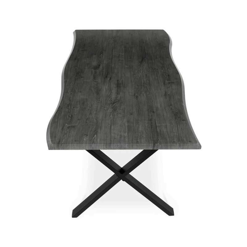 Jedálenský stôl 210x100, MDF sivý dub, nohy kov čierny v tvare X