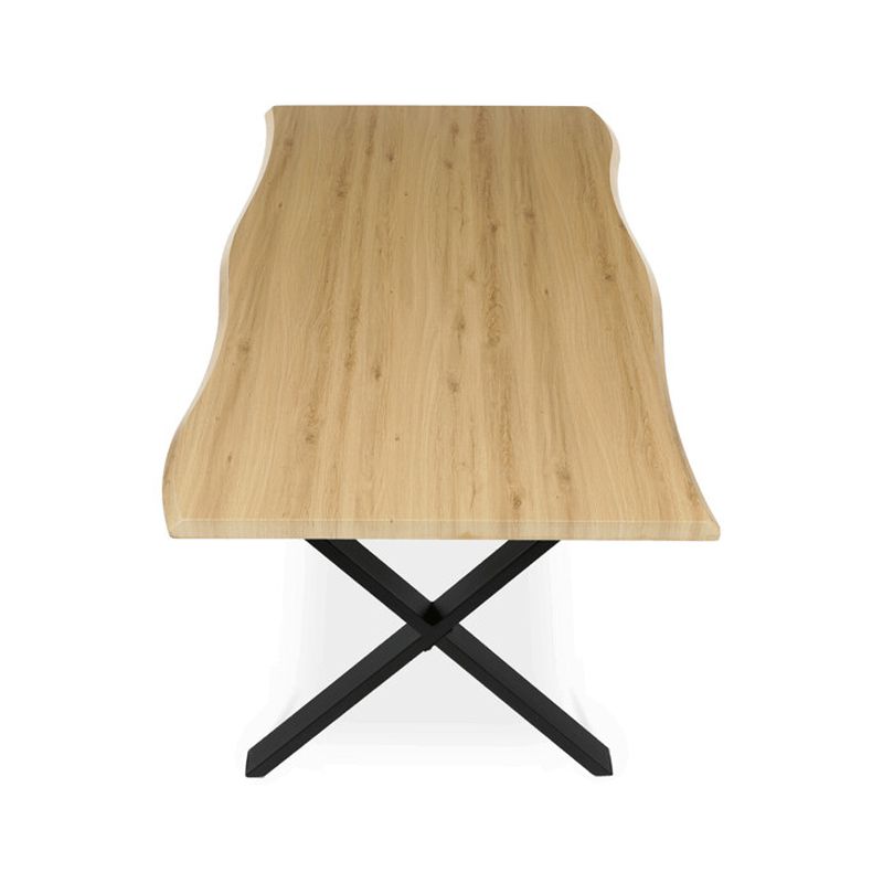 Jedálenský stôl 210x100, MDF divoký dub, nohy kov čierny v tvare X
