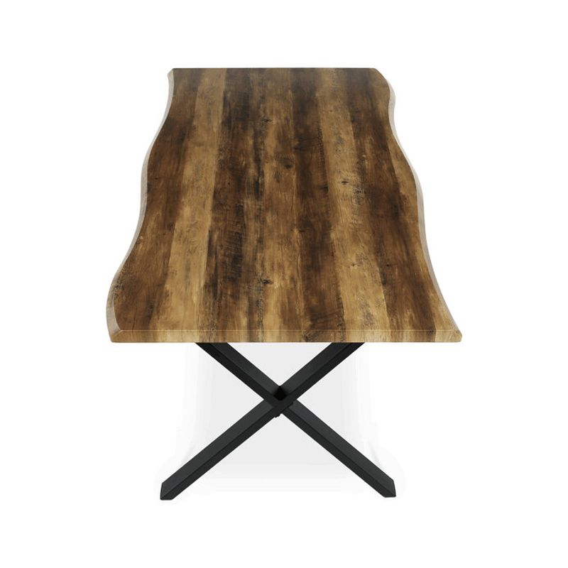 Jedálenský stôl 210x100, MDF old wood, nohy kov čierny v tvare X