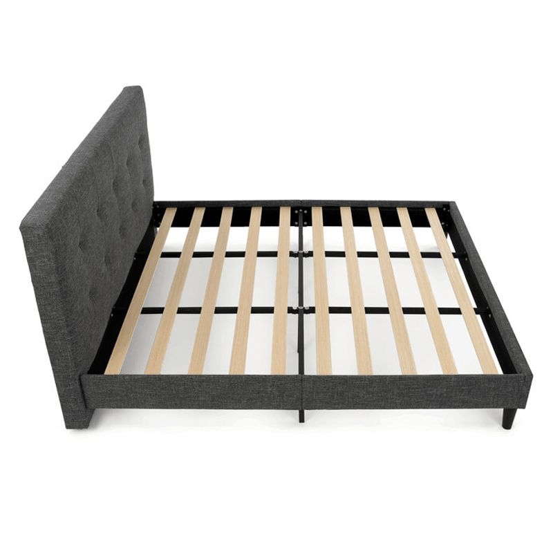 Dvojlôžková posteľ, 180x200, čalúnená látkou sivou
