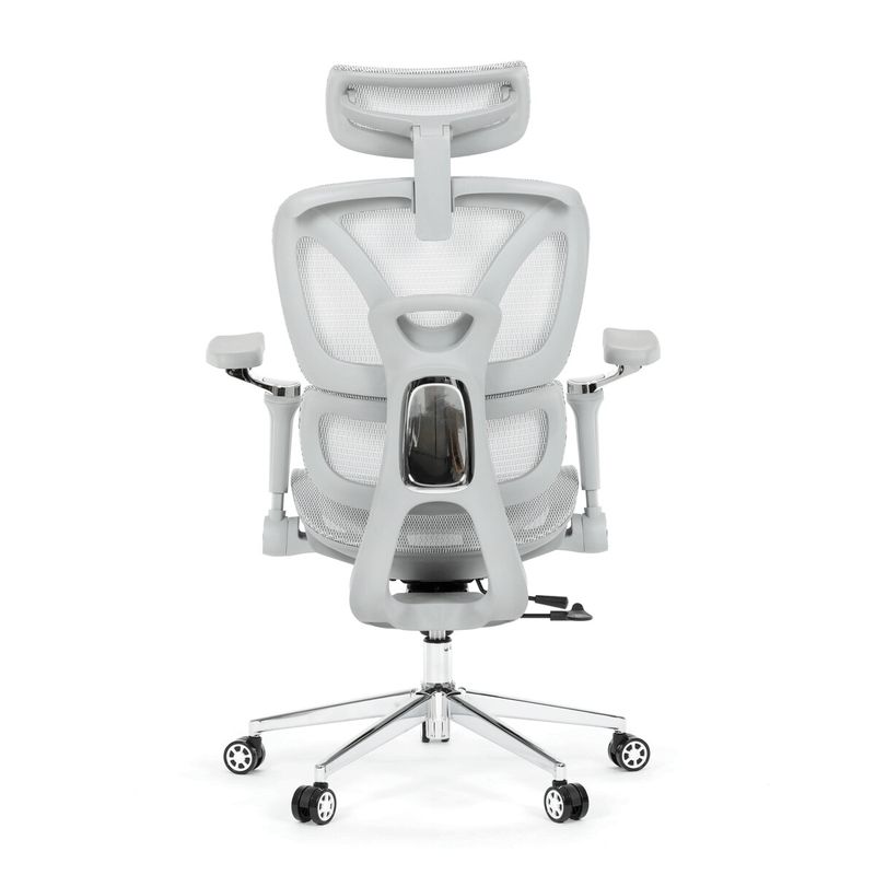 Ergonomická kancelárska stolička, sivá, so sieťovaným operadlom