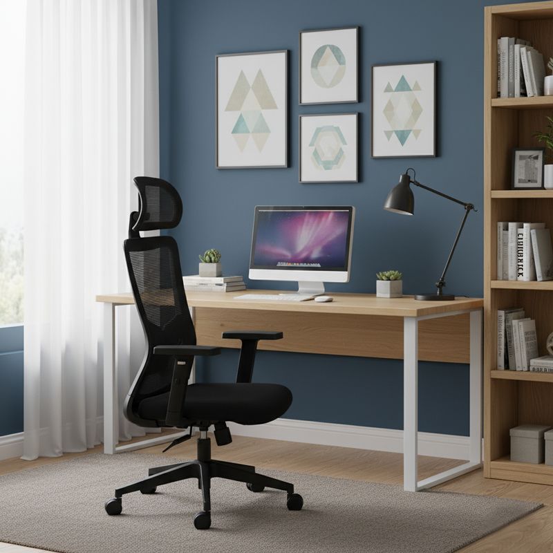Ergonomické kancelárske kreslo čierne s nosnosťou 150 kg