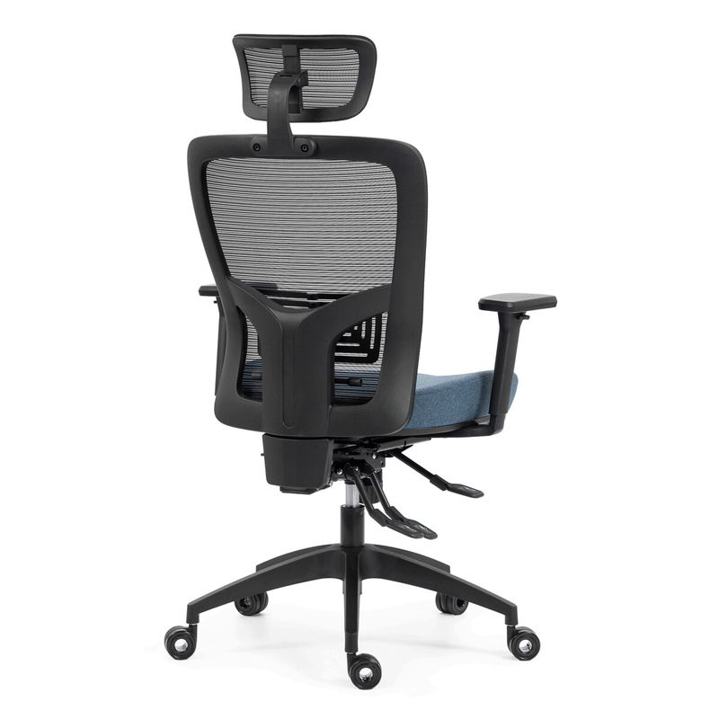 Ergonomická kancelárska stolička modrá, sieťované operadlo, 120 kg