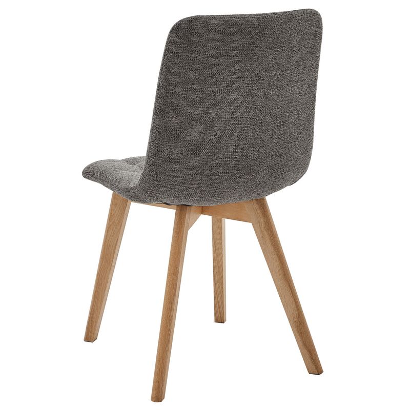Jedálenský set so 4 stoličkami, 140x80, sivá látka, masív dub
