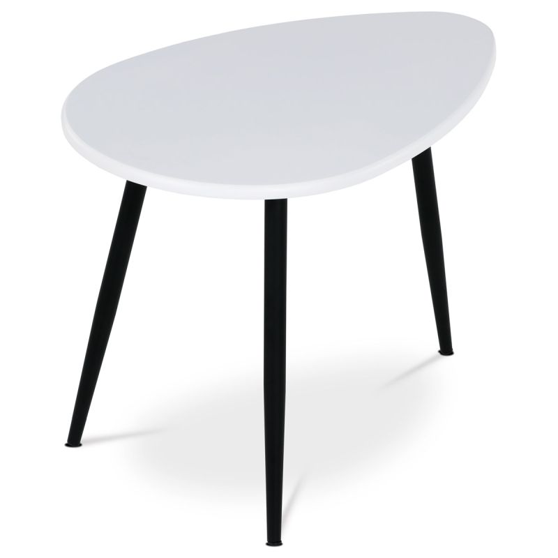 Konferenčný stôl na troch nohách, MDF doska biely mat 60x40
