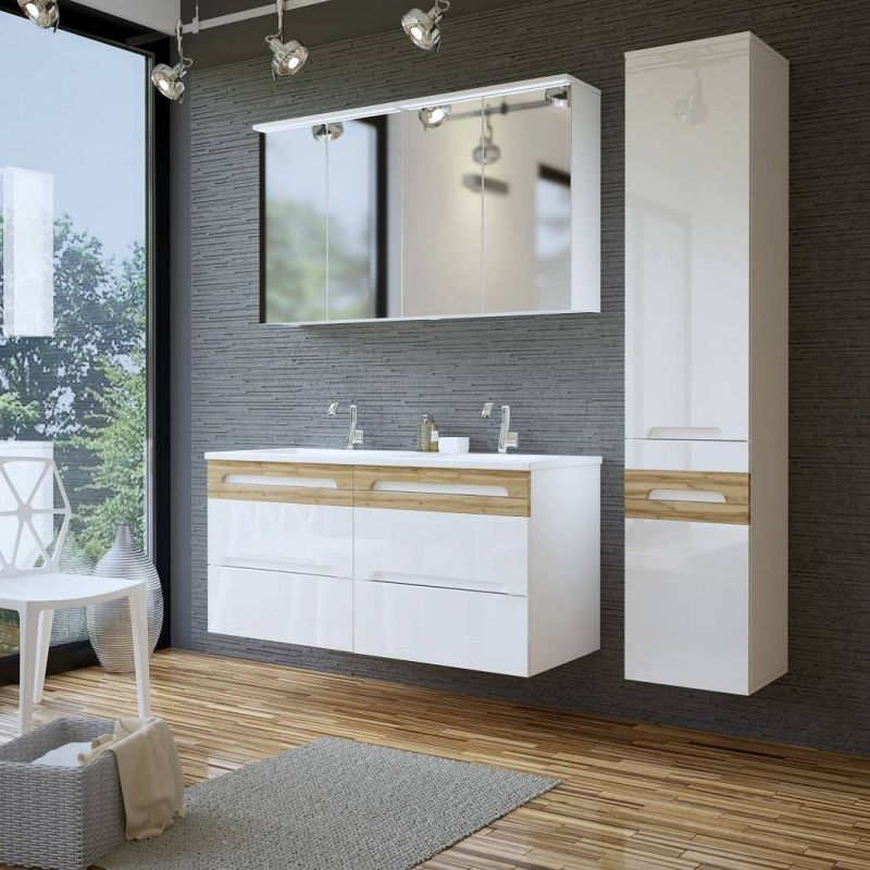 Kúpeľňová skrinka WHITE 802 biela/biely vysoký lesk