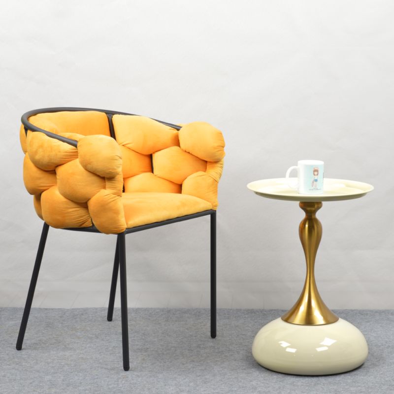 Elegantné jedálenské kreslo s elegantným dizajnom, žltá Velvet látka
