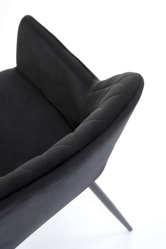 Jedálenská stolička 558, čierny kov – čierna látka Velvet