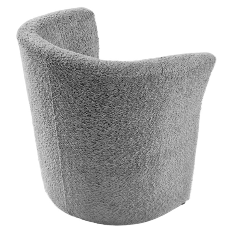 Moderné klubové kreslo, sivé v látke Coral Boucle