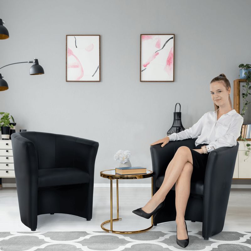 Elegantné klubové kreslo, čierna ekokoža