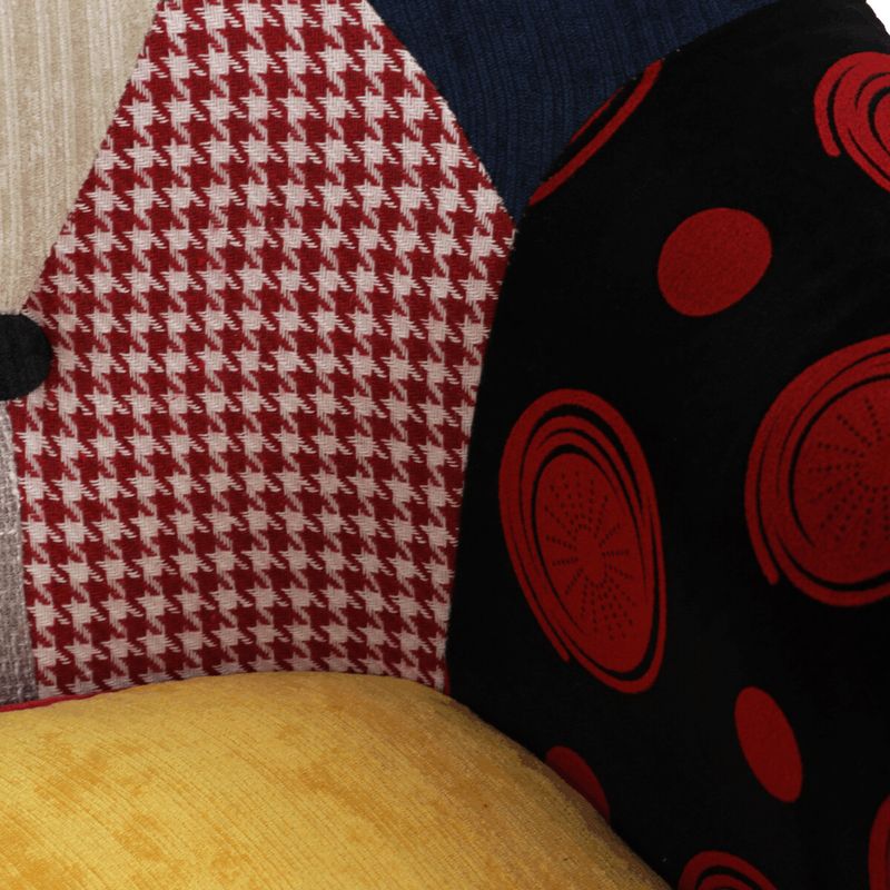 Kreslo ušiak, viacfarebná látka, patchwork