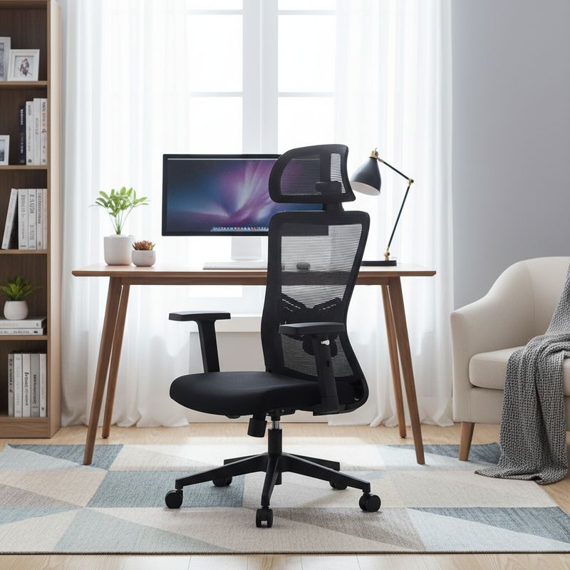 Ergonomické kancelárske kreslo čierne s nosnosťou 150 kg