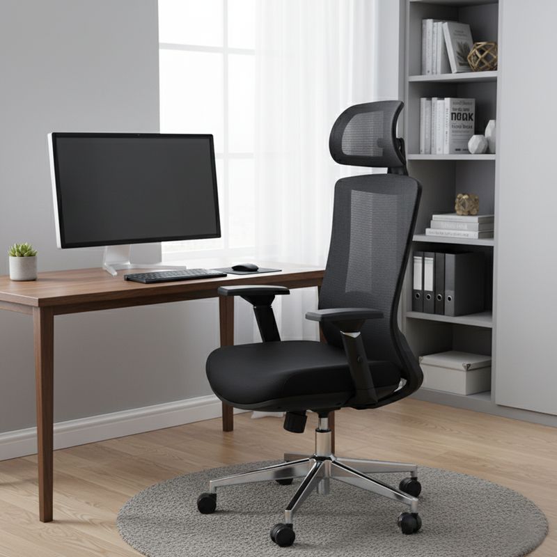 Ergonomické kancelárske kreslo čierne, chróm, 200 kg