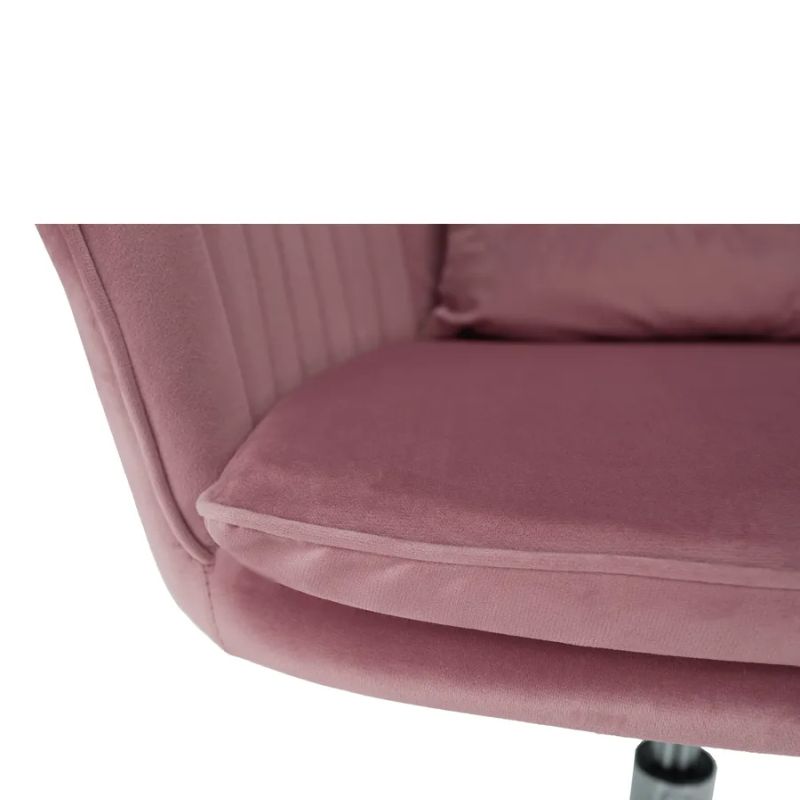 Štýlové a pohodlné kancelárske kreslo, ružová Velvet látka