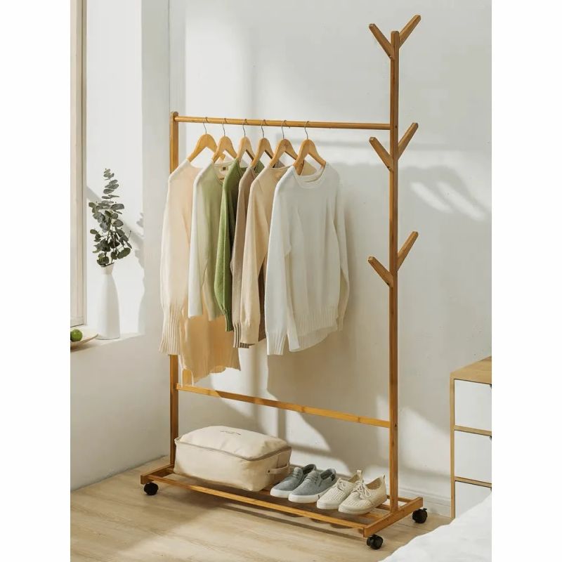 Pojazdný vešiak TYP 3, bambus, šírka 100cm