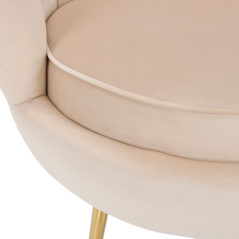 Kreslo v štýle Art-deco, béžová Velvet látka-gold chróm-zlatý