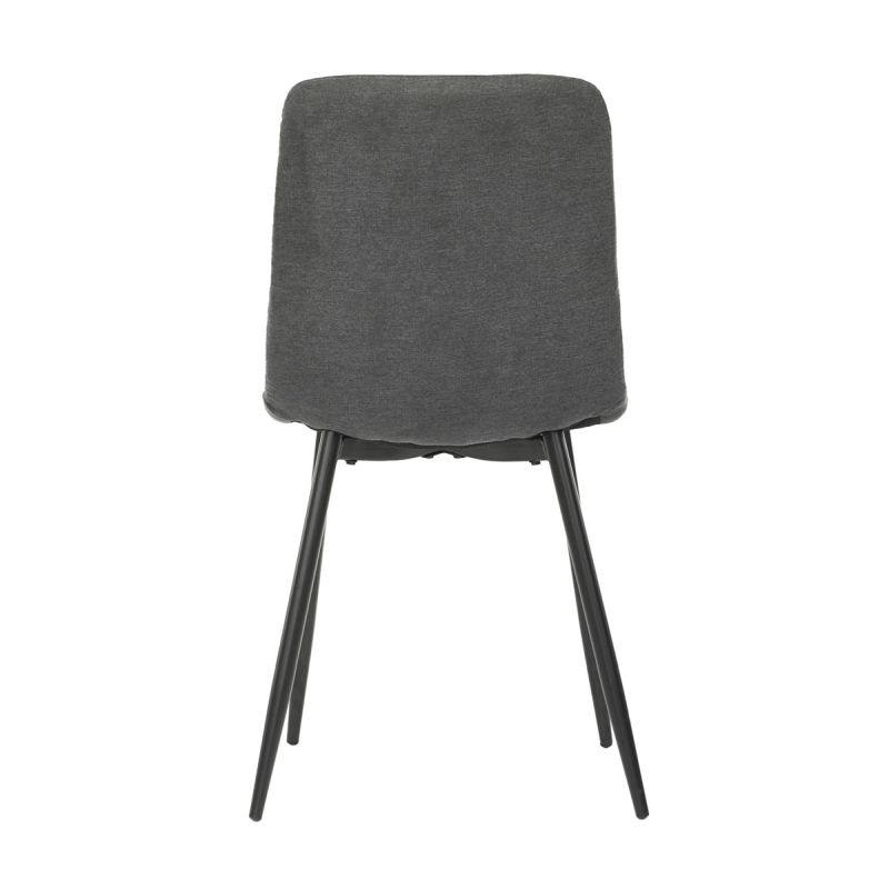Jedálenská minimalistická stolička v industriálnom štýle, šedá látka