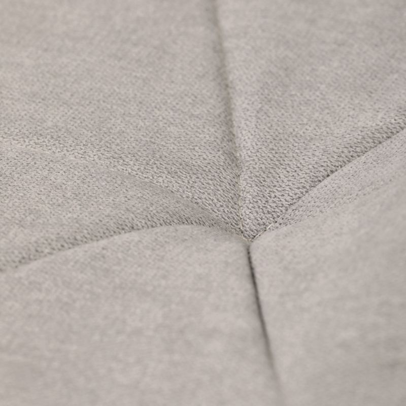 Jedálenská minimalistická stolička v industriálnom štýle, poťah svetlo sivá látka