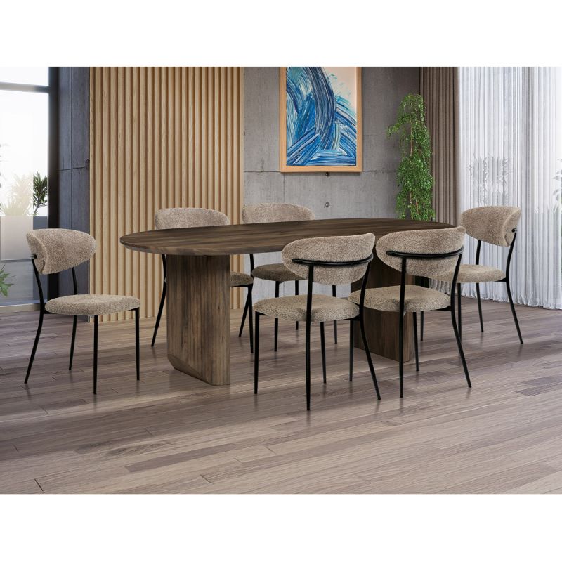 Stôl jedálenský, 200x100x76 cm, MDF doska, 3D dekor orech