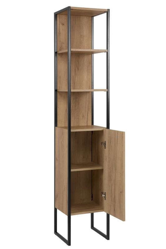 Kúpeľňová skrinka 800 dub craft zlatý/čierny mat
