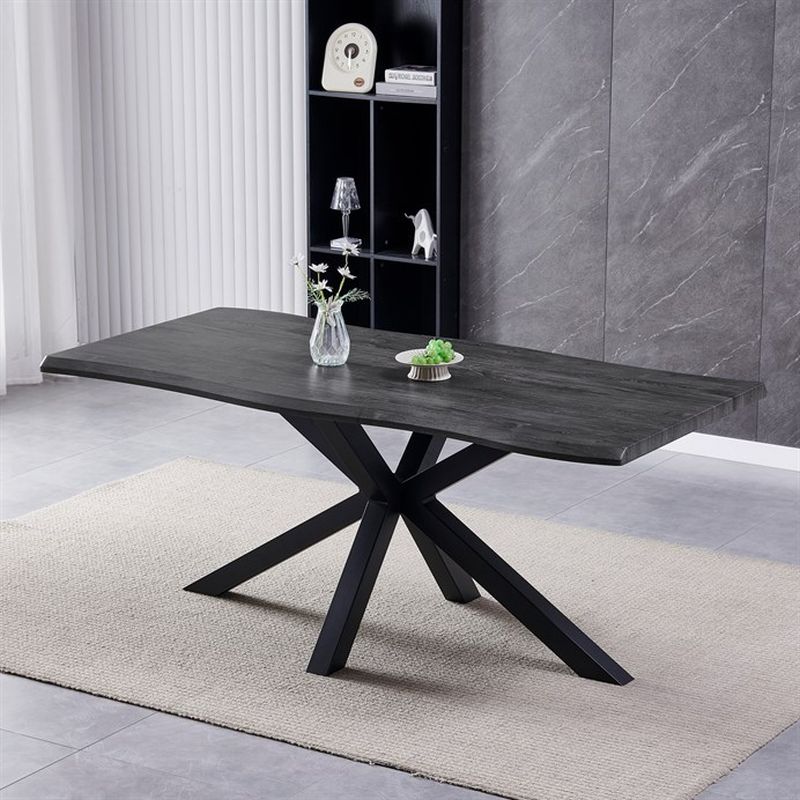 Stôl jedálenský 180x90, MDF doska dekor sivý dub, noha v tvare hviezdy