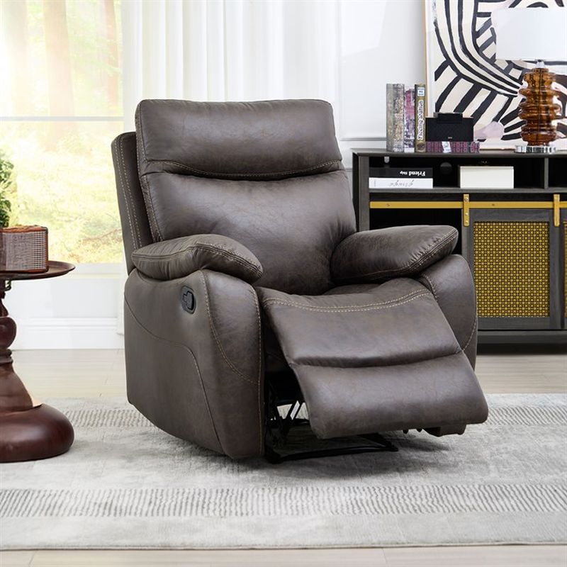 TV a relaxačné kreslo s manuálnym ovládaním, poťah coffee látka v dekore vintage