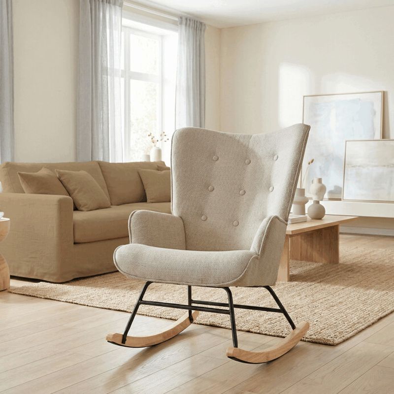 Moderné hojdacie kreslo v elegantnom béžovom prevedení