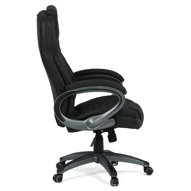Elegantné kancelárske kreslo, čierna vintage látka