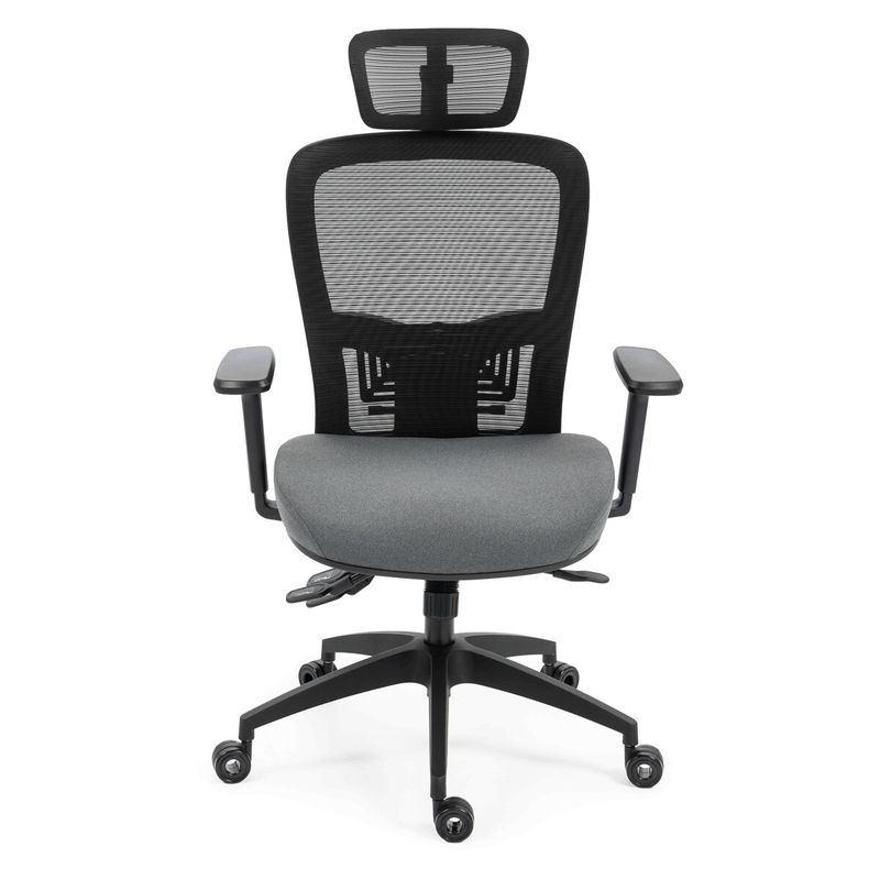 Ergonomická kancelárska stolička sivá, sieťované operadlo, 120 kg