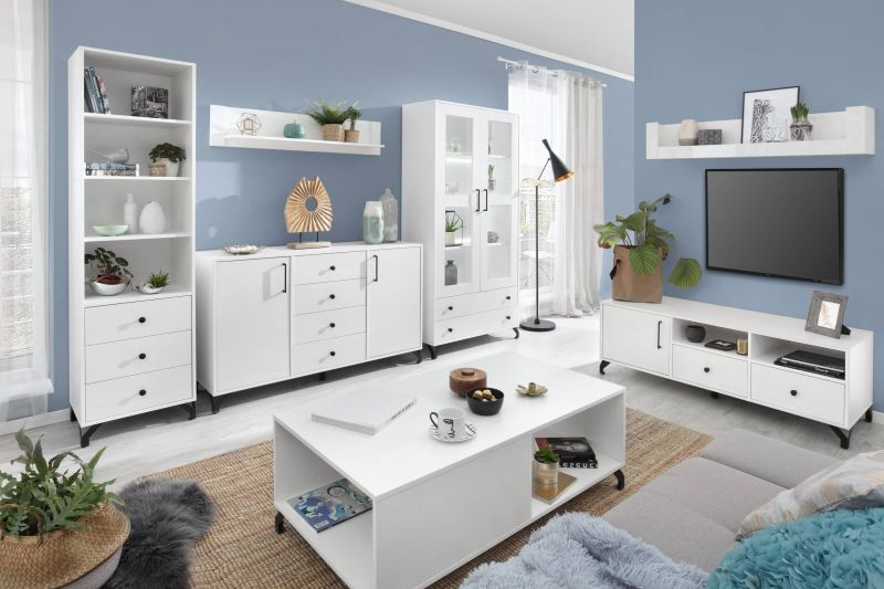 Dokonalý písací stôl, biely lux/biely vysoký lesk