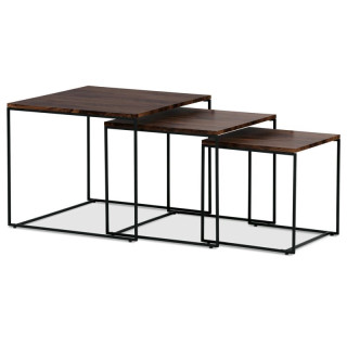 Set 3 ks odkladacích stolíkov, MDF doska, dekor orech
