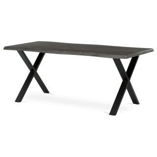 Jedálenský stôl 180x90, MDF sivý dub, nohy kov čierny v tvare X